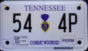 TENNESSEE Veteran COMBAT WOUNDED PURPLE HEART VETERAN 54 4P