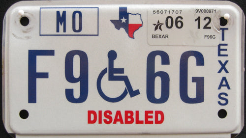 TEXAS DISABLED 2012 F96G